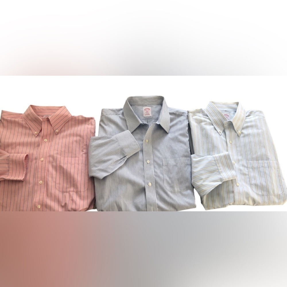 Brooks Brothers Men's Striped Dress Shirts - Pink, Blue, Light Yellow